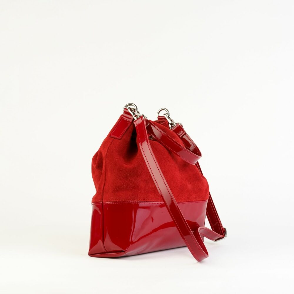 Torebka Bucket Bag czerwony lakierek