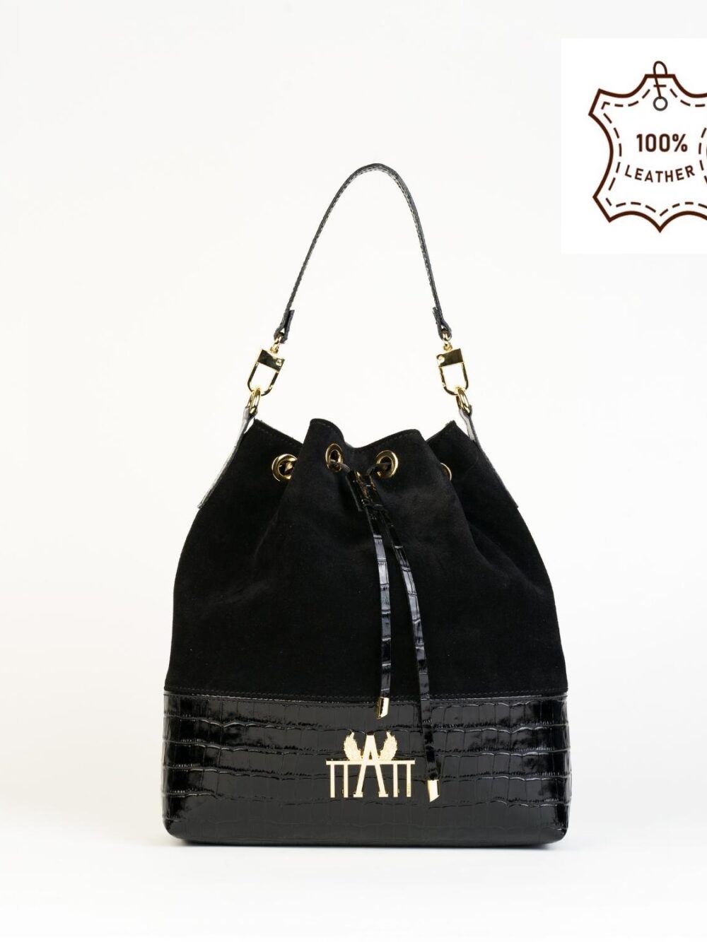 Lederhandtasche schwarz