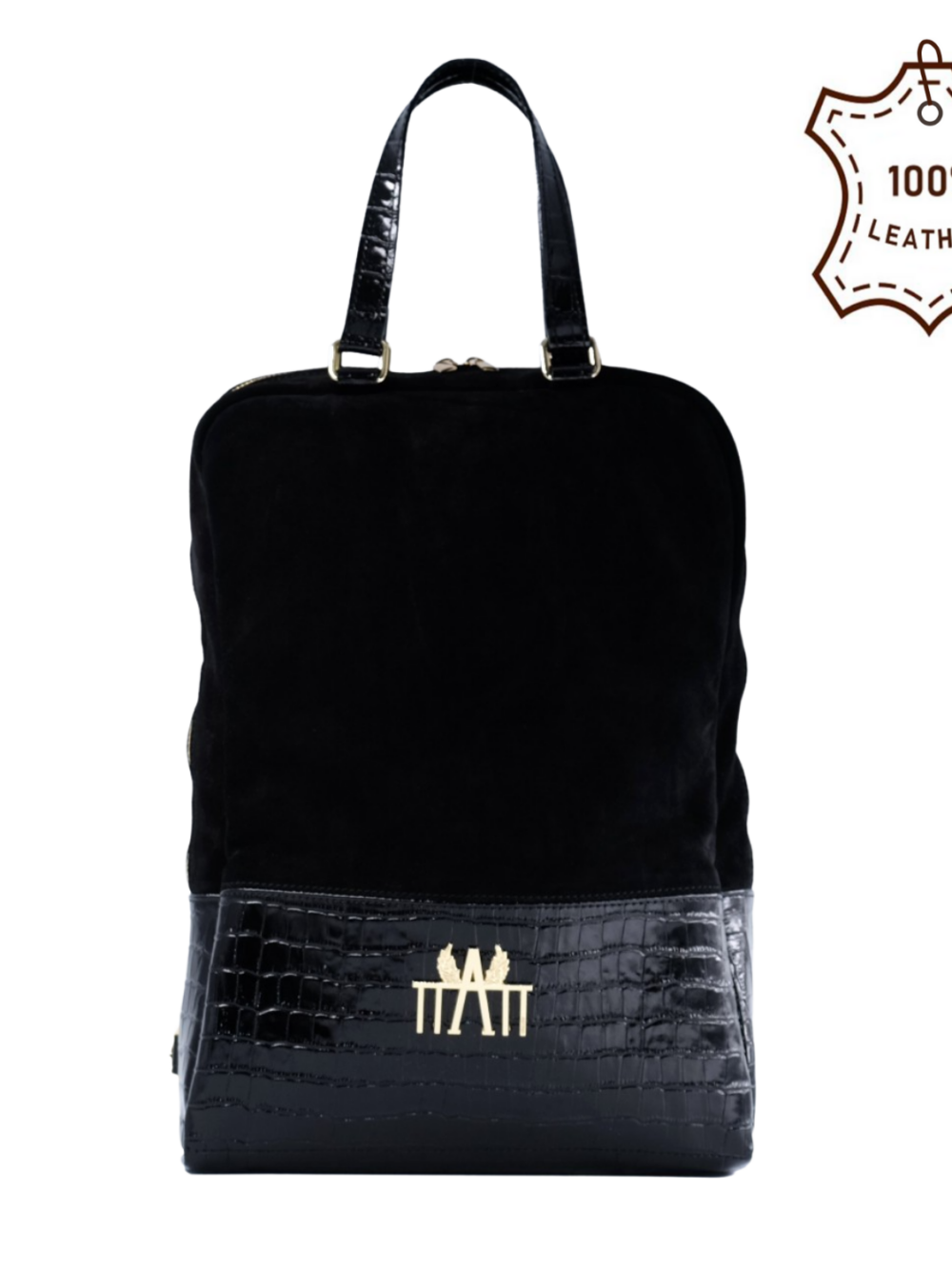 Plecak Backpack czarny wzor zloto