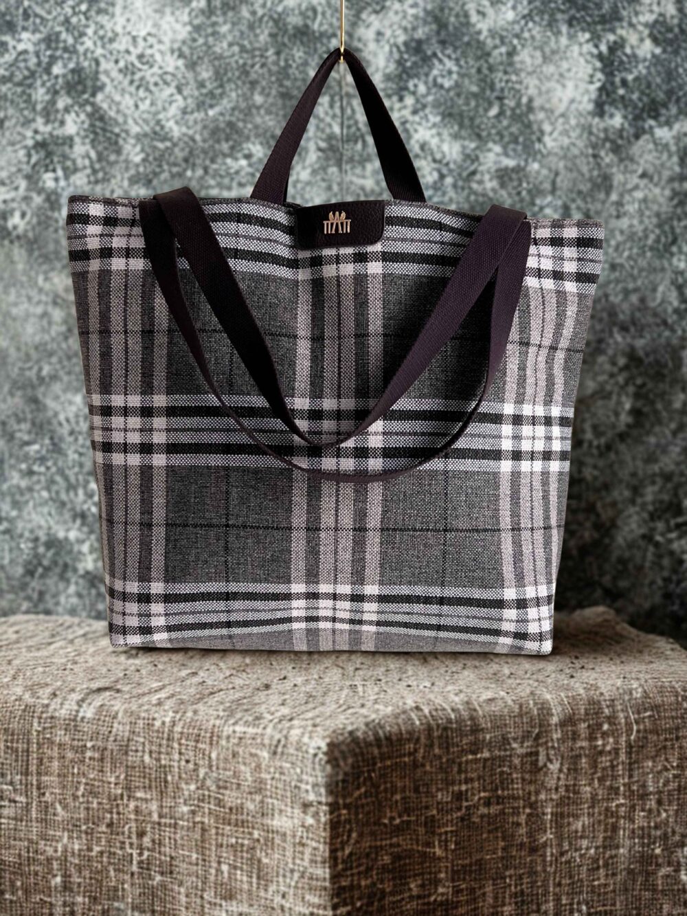 Shopper GMB krata ciemna z zamkiem